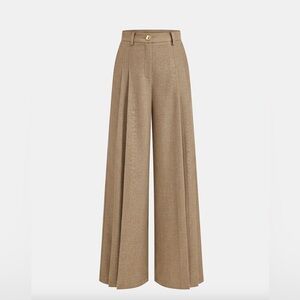 Commense Mid-waist Pleated Wide Leg Pants - xl